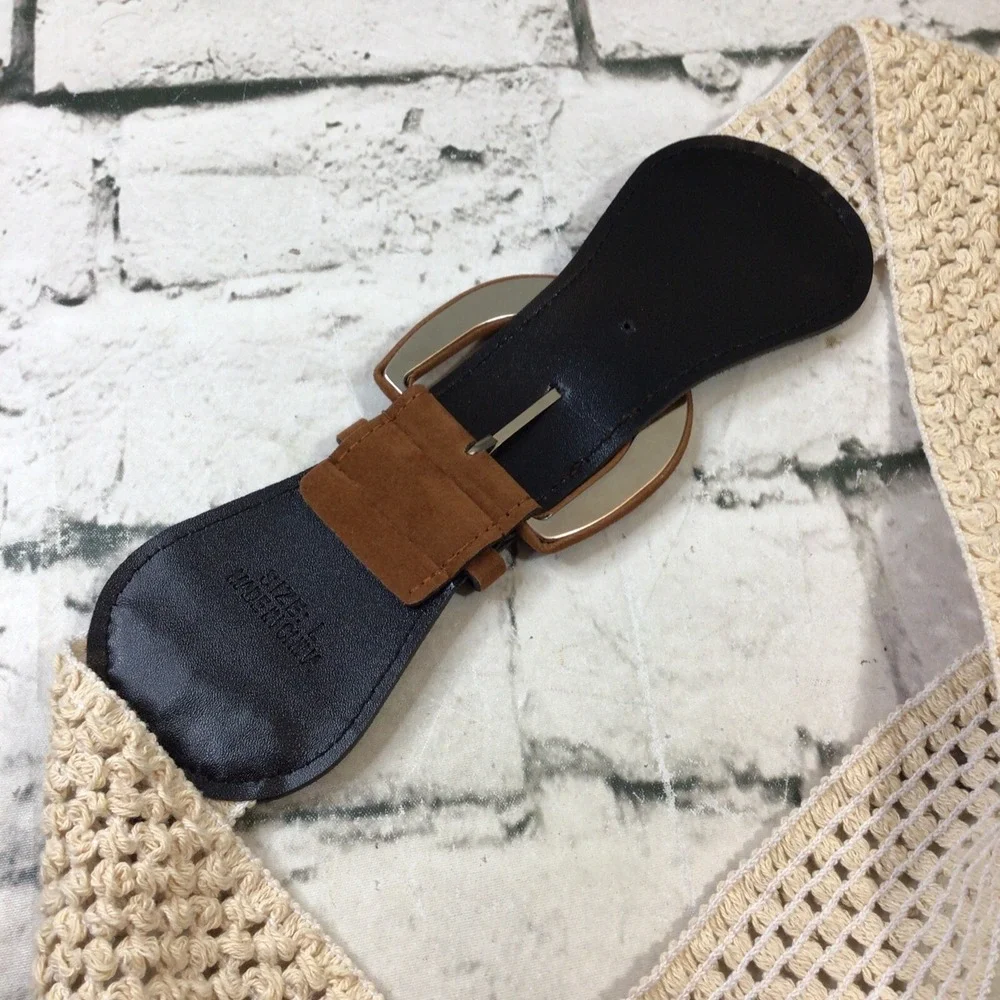 Vintage Woven Stretch Belt Womens Sz L Large 34-38